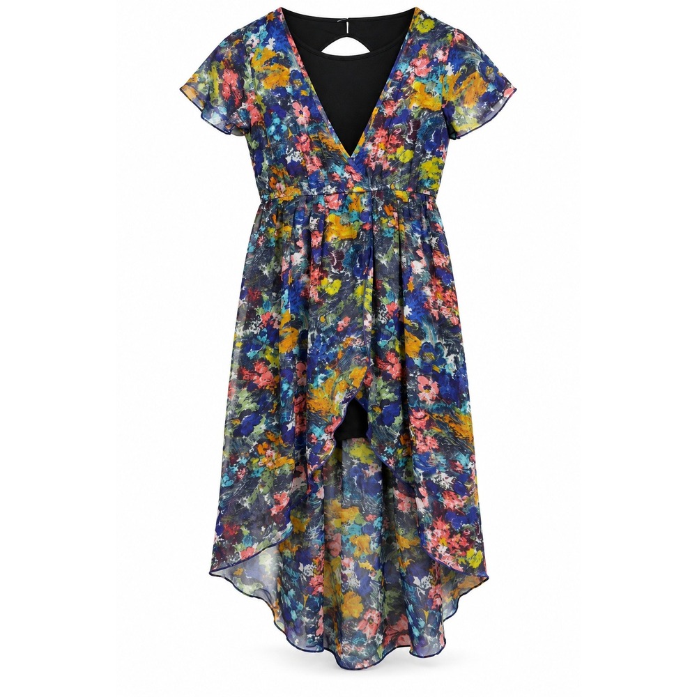 Disney D-Signed Gossamer Floral High-Low Dress Youth Girl Large